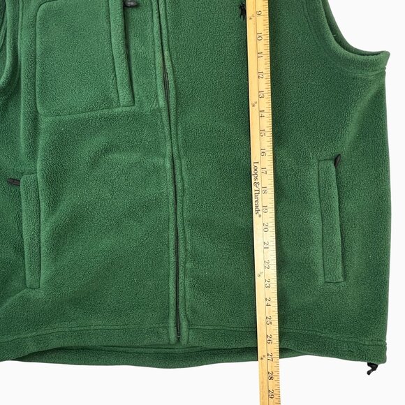 VTG Polo Ralph Lauren Mens L Green Old Money Preppy Fleece Zip Vest Logo Pockets - Picture 8 of 10